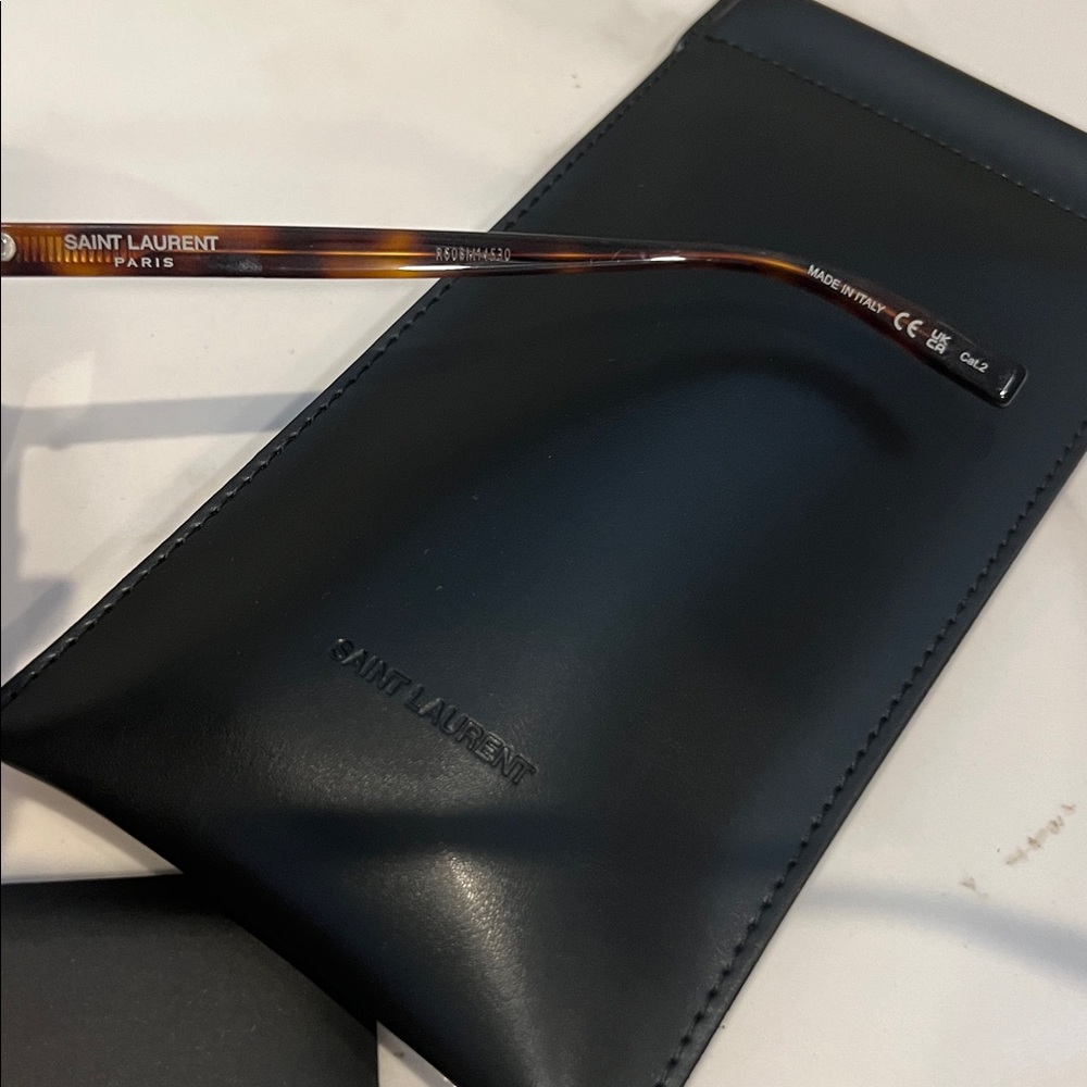 SAINT LAURENT Acetate Cat Eye Sunglasses SL 502 Tortoise NWT - Picture 7 of 8